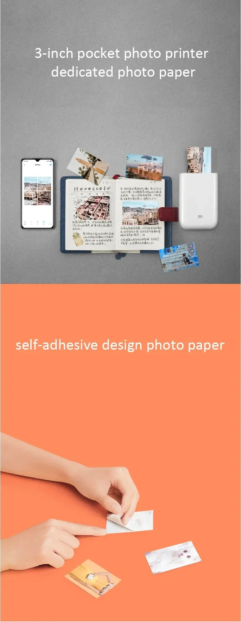 Global Version Original Xiaomi Zink 2"x3" Premium Photo Paper 20 Pack Sealed New For Xiaomi ZINK AR Pocket Printer 1s