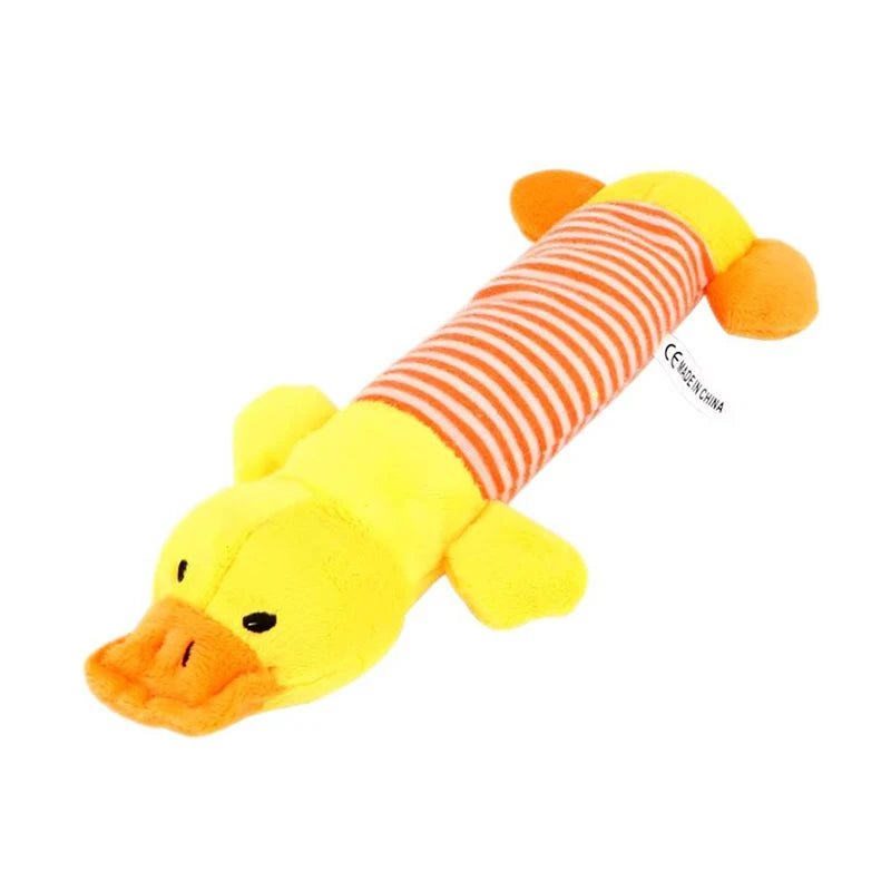 Pet Dogs, Cats, Plush Cartoon Embroidery, Bite Resistant and Stress Relieving, Ducks, Pigs, Elephants, Cute Vocalizations Toys
