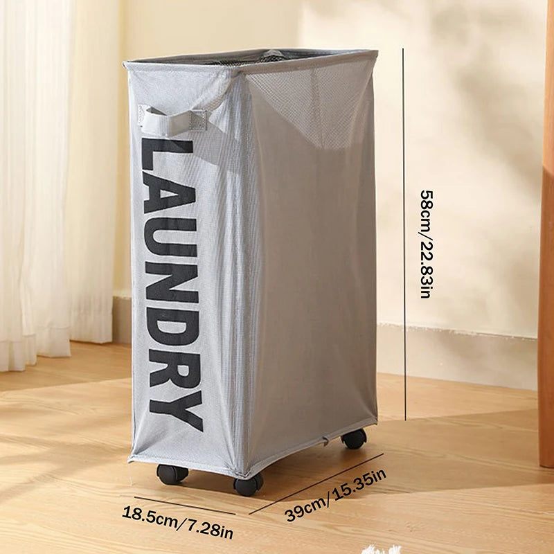 Multifunctional Foldable Waterproof Dirty Clothes Storage Bag Laundry Basket With Wheels Large Capacity Yoga Mat Storage Basket