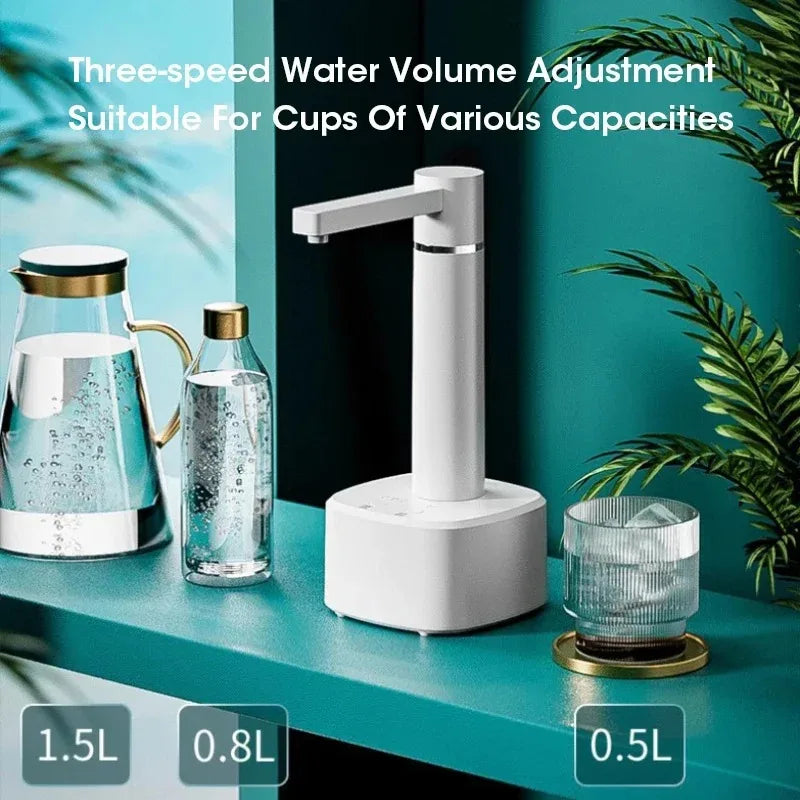 Adjustable Auto Electric Water Pump Dispenser with Foldable Base USB Charging for 5 Gallon Bottles