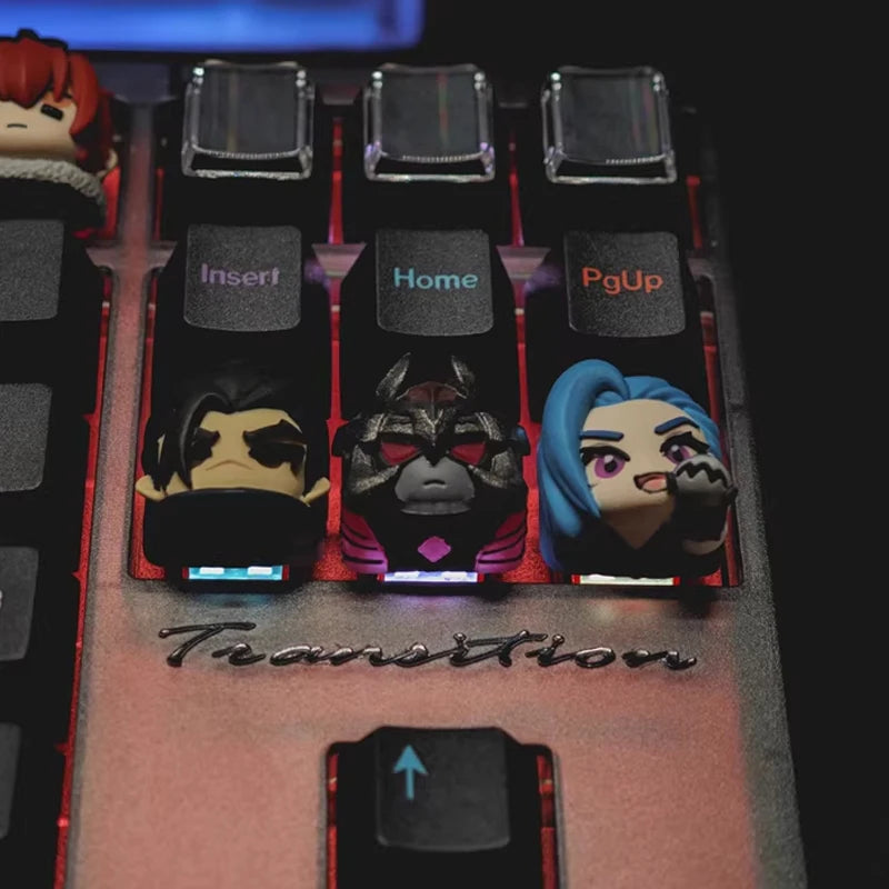 LoL Anime Keycaps Resin Kawaii Customized Personalized Cute Seraphine Jinx Keycap