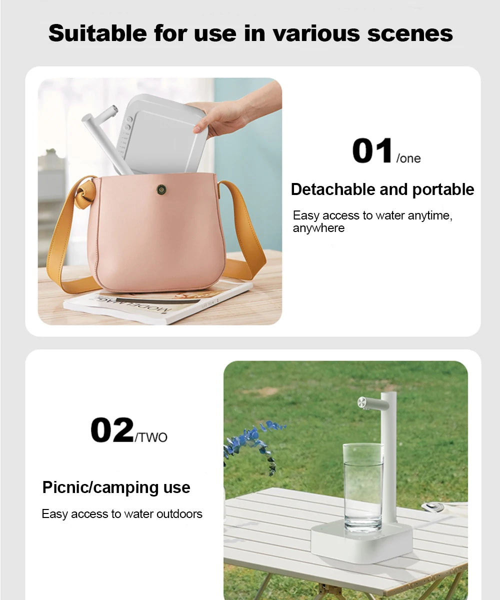 Water Gallon Pump Portable Electric Water Dispenser for Household Camping Smart  Automatic Drinking Water Bottle Gallon Pump