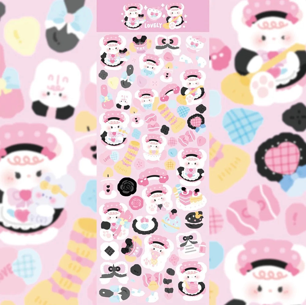 Kawaii Cute Laser Cartoon Animal Party Stickers For Girl Stationery Handbook Diary Planner Scrapbook DIY Decorative Stickers