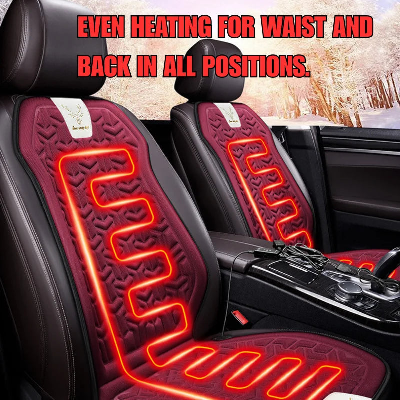 Universal Heated Car Seat Cover 12V Winter Seat Cushion Warm Velvet Plush Seat Protector Car Heating Mat Auto Accessories