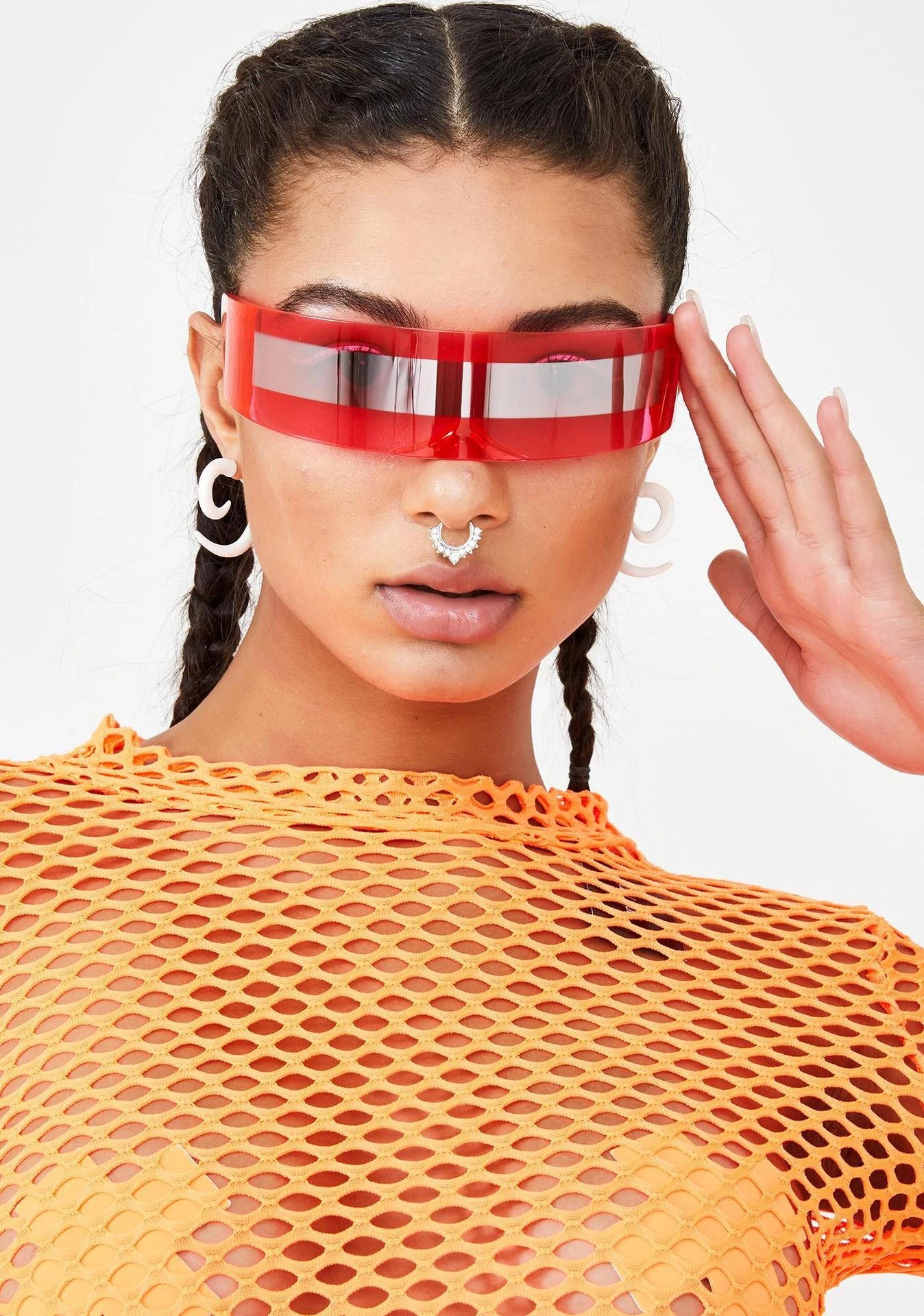 New Arrival Y2k women Sunglasses Laser Eyeglasses technological sense Mirrored Lens Eyewear Glasses integrated Men sun glasses
