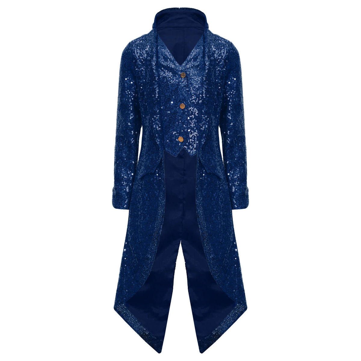 Kids Boys Halloween Medieval Renaissance Costume Sparkly Sequins Victorian Tailcoat Jacket Frock Coat Long Sleeve Gothic Tuxedo