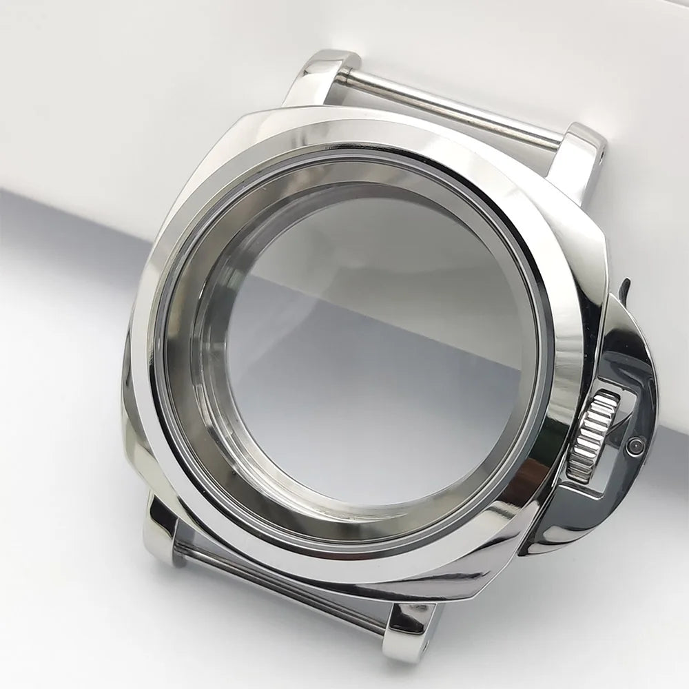 40mm No logo Safety Lock Watch Case Crown Protecting Device With Lever For Seiko Panerai Luminor NH35 Automatic Movement ModPart