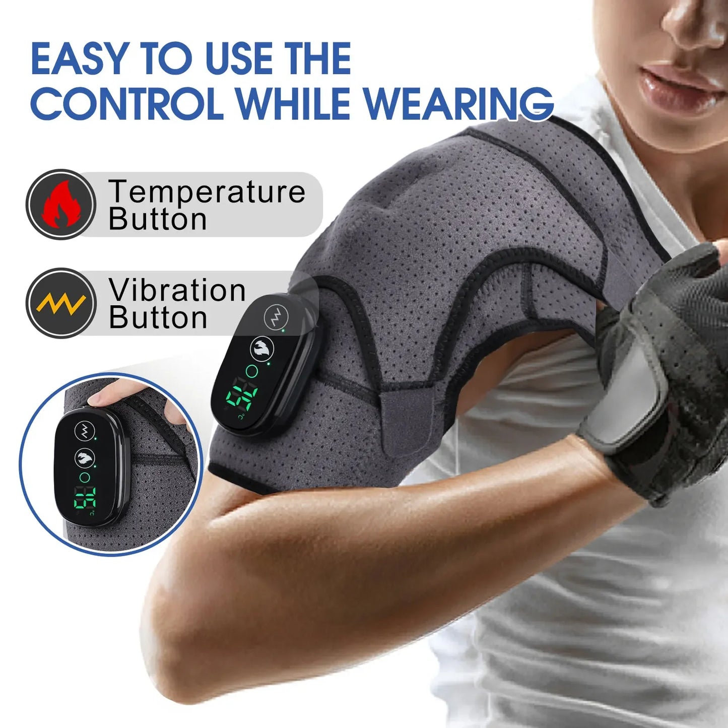 Electric Heating Shoulder Massage Belt Back Shoulder Brace Shoulder Support Adjustable Led Hot Compress Heating Shoulder Shawl
