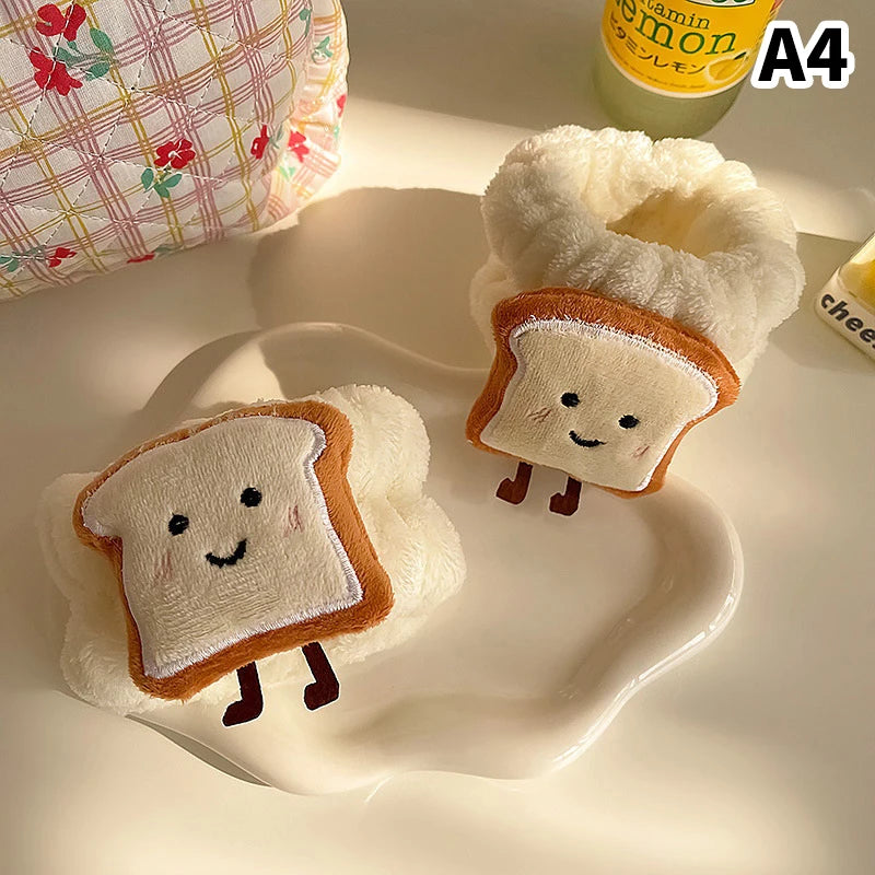 〔KaKa〕Cute Face Wash Hair Band Wrist Band Hand Wash Moisture-proof Sleeves Warm Wrist Guard Rinse Water Absorbent And Waterproof