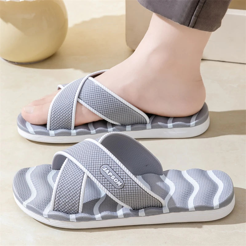 Couple Style Men's and Women's New Summer Beach Shoes Lightweight Flip-Flops Non-Slip Large Size Slippers Thick-Soled Anti-Odor