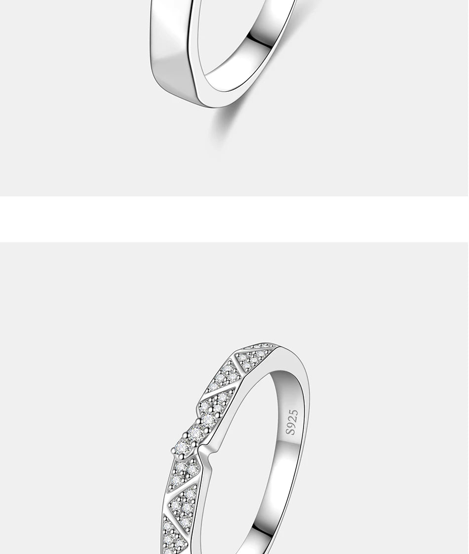 PERFANY All Moissanite Ring for Women Men S925 Pure Silver Couple Ring Simple Wedding Fashion Jewelry Birthday Gift