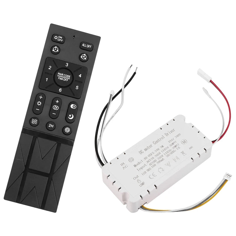 Ceiling Fan Remote Control Kit with 6 Speed Settings, Replacement Ceiling Fan Remote, Dimming Controls, 110-265V-A68X