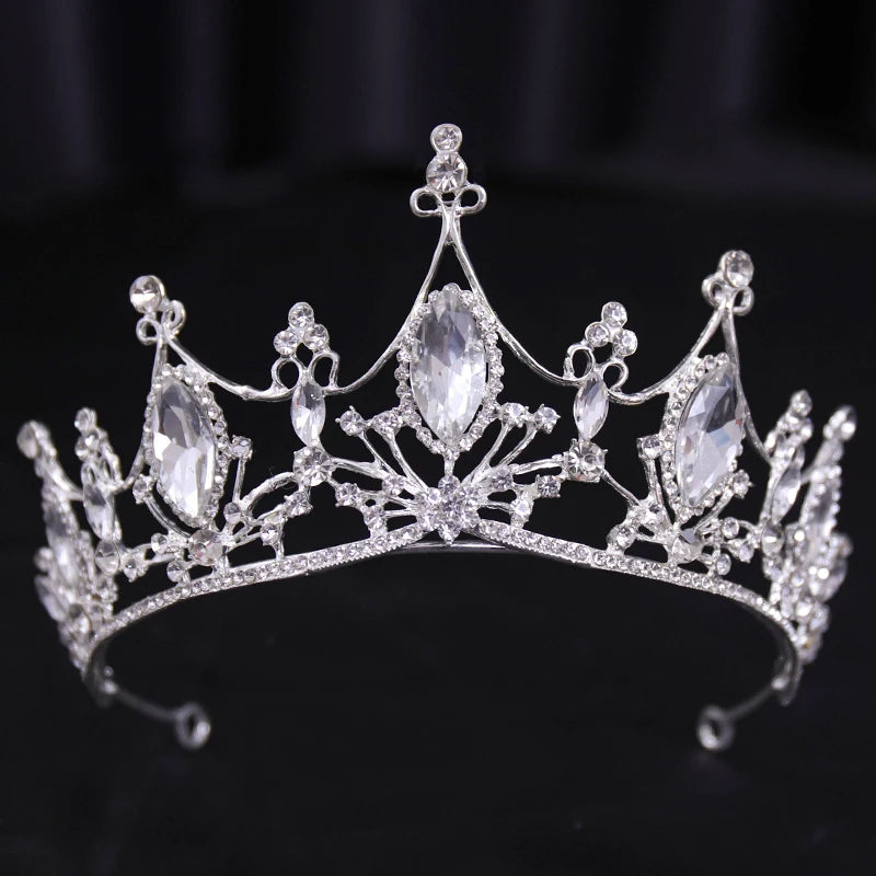 Bridal Wedding Hair Accessories Silver Crystal Hair crown alloy diamond crown women's fashion high-end atmospheric headdress