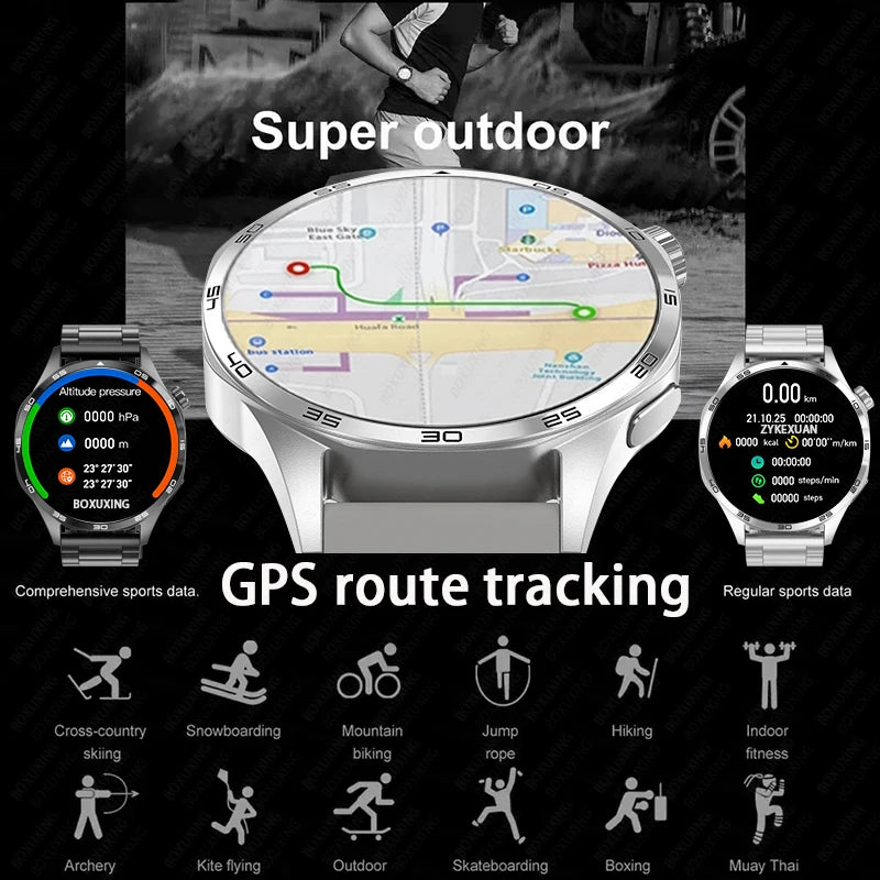 2025 New Mens Smart Watch 360 * 360 Bluetooth Call Smartwatch AMOLED Screen GPS Smart Watches NFC Waterproof Smart Watch for Men