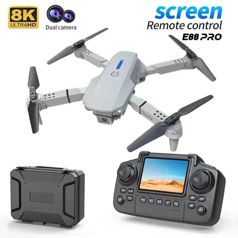 E88 Air Screen Control Drone Professional Wide RC Dron HD 4K Camera Foldable Helicopter Aircraft Quadcopter Drone Kid Gift Toys