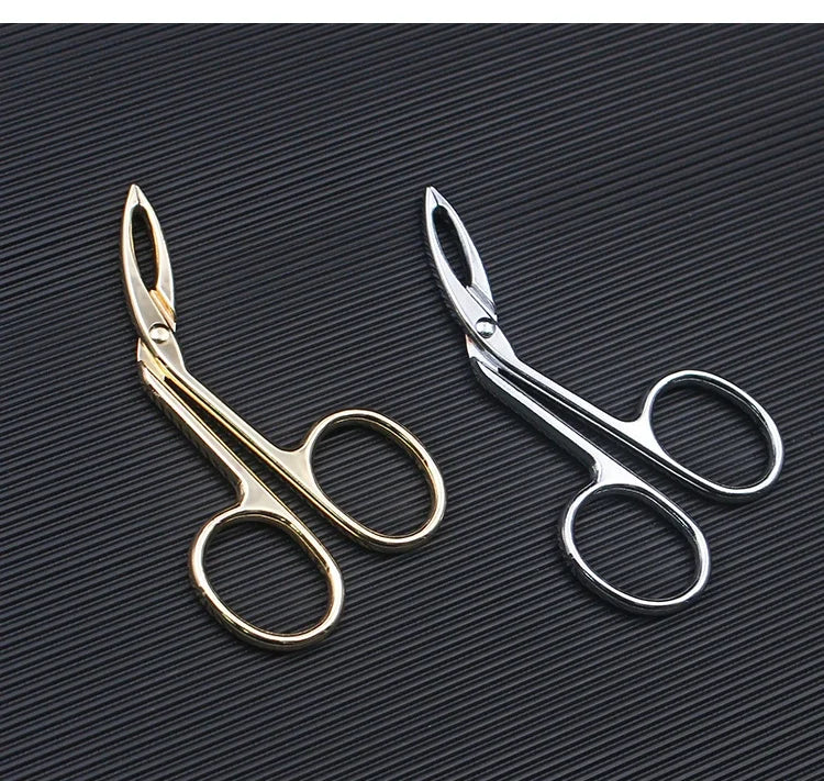 New Elbow Eyebrow Pliers Clip Scissors Tweezers Straight Pointed Stainless Steel Eyebrow Plucking Makeup Beauty Tools