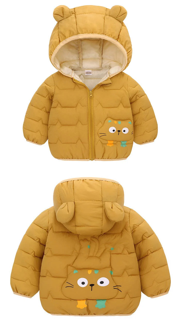 Baby Children Coats Winter Thick Jackets For Boys Warm Plush Thicken Outerwear For Girls Fur Hooded Jacket Kids Clothes Snowsuit