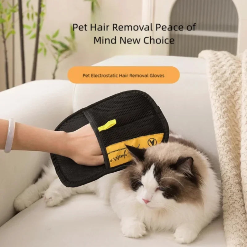 Pet Hair Removal Gloves Double-sided Static Cleaning Grooming Glove Reusable Sofa Carpets Cat Dog Hair Mitts Tool 1~100PCS