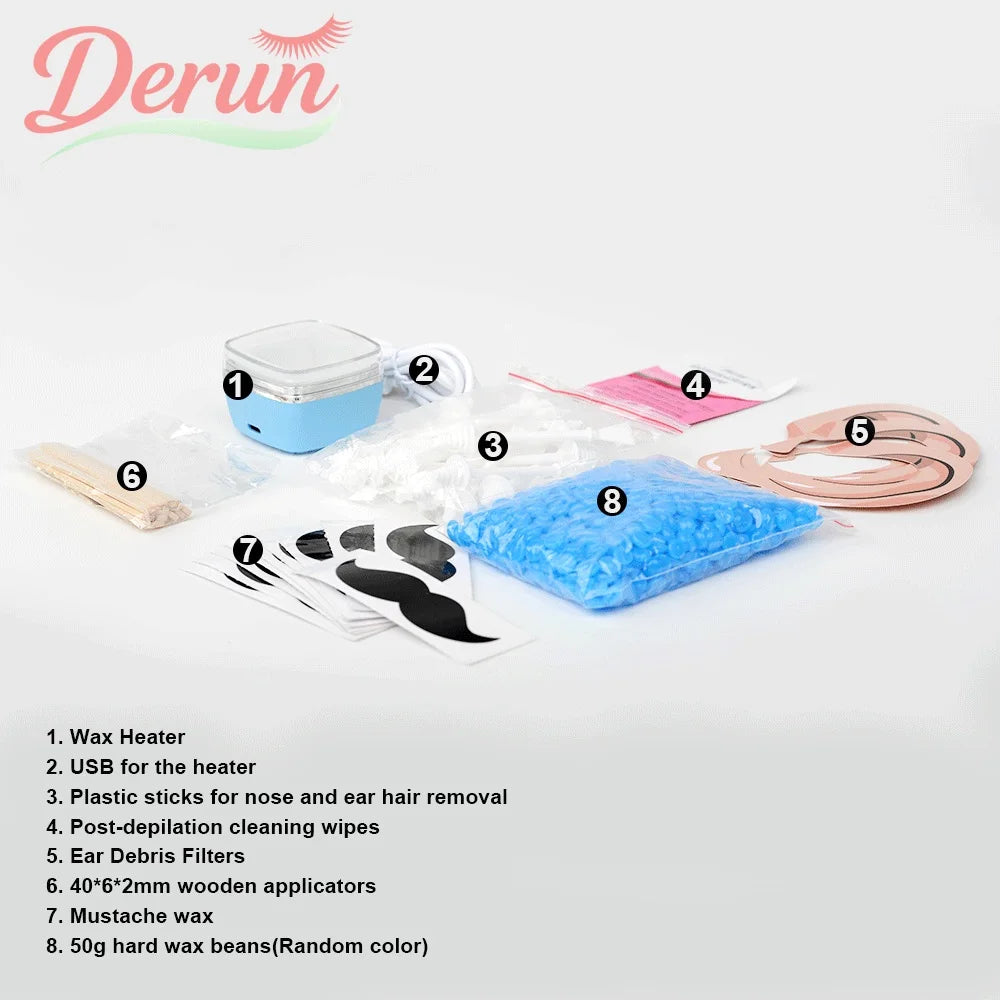 USB Mini Hair Removal Wax Warmer, Mini Waxing Kit - Suitable for Facial Hair Removal for Both Men and Women, Wax Heater