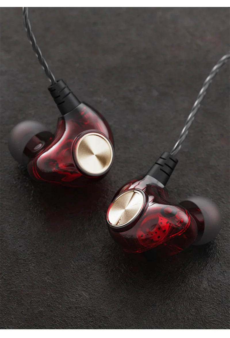 Dynamic HiFi Wired Earphone In Ear Monitor Sport Headphones Bass Stereo Gaming Noise Cancelling Headset Music Earbuds With Mic