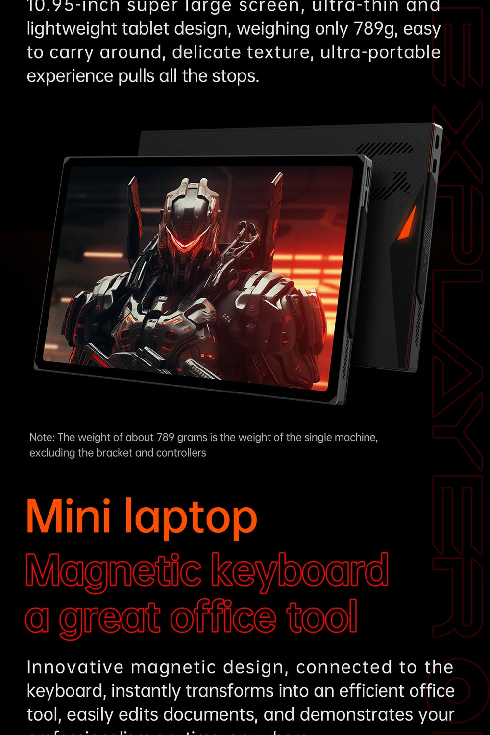 OneXPlayer X1 PRO AMD Ryzen AI 9 HX370 /8840U Laptop Tablet 3 IN 1 PC Game Console 10.95" Windows Handheld Controllers Computer