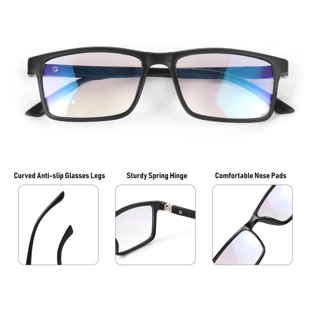 Bifocal Lenses Progressive Multi-focus Reading Glasses for Men 2023 Anti-blue Light Near Far Reading Glasses Metal Gafas