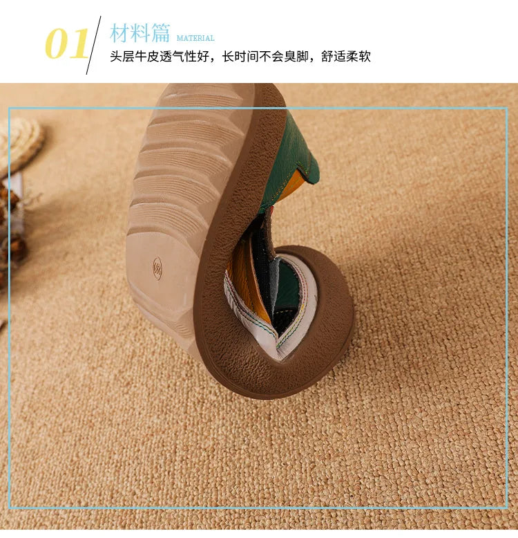 2025 New real leather ballet flats mixed colors moccasins women's slip on shoes luxury patchwork flats lady driving loafer woman