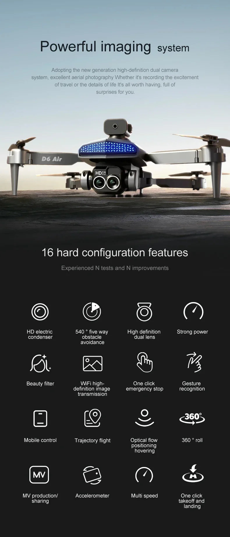 New D6 Mini Drone 4k Profesional 8K HD Camera Obstacle Avoidance Aerial Photography Brushless Foldable Quadcopter Gift Toy 6000M