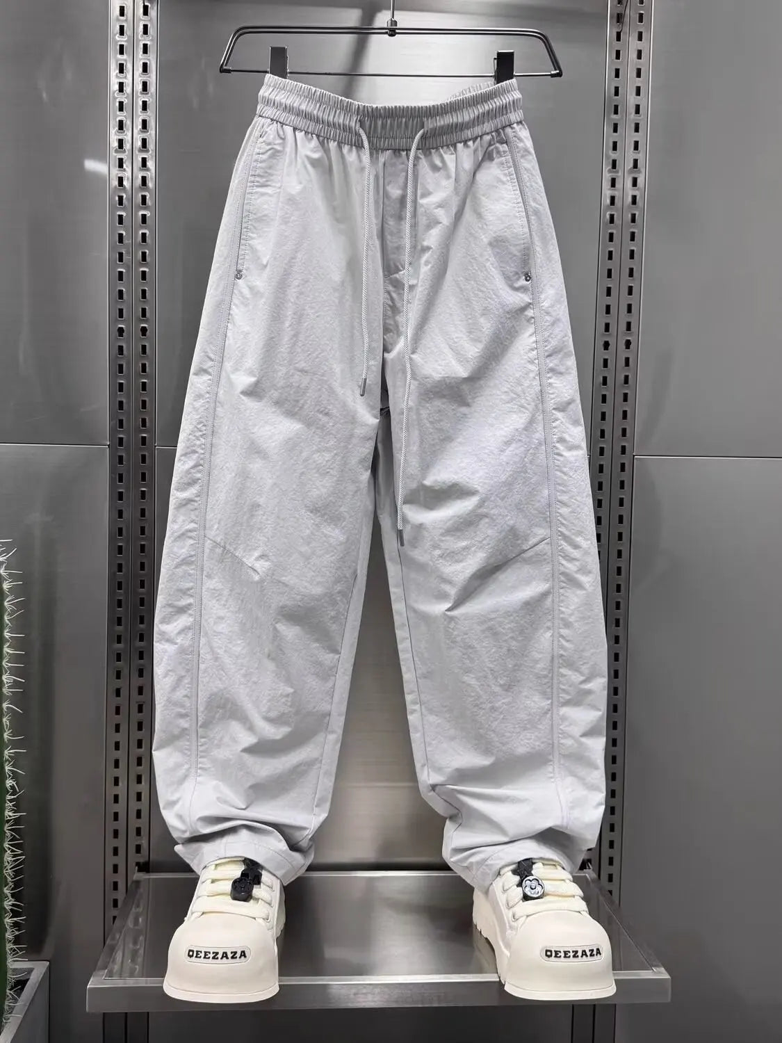 2025 New Trendy Brand Loose Wide Leg Pants Summer Casual Pants Men's Puff Handsome Work Pants Versatile Straight Leg Sports Pant