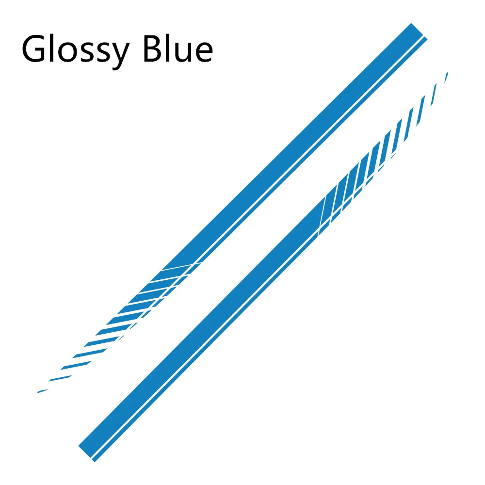 2-Piece Car Racing Stripe Vinyl Decals for Side Skirts - 74.8"x3.5" (190x9cm) Universal Fit SUV Truck, High Adhesive Waterproof
