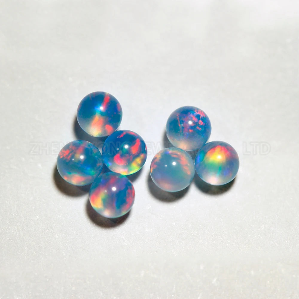 Free Shipping Glass Jewelry Material Heat Resistant Ball Beads Top Fire Synthetic Gilson Opal Stone
