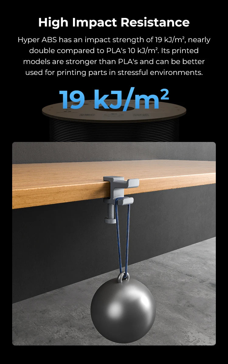 Creality Hyper ABS Filament 1.75mm for High-Speed Printing Convenient Open Printing, 1kg(2.2lbs) Spool Fit Most 3Dz Printer