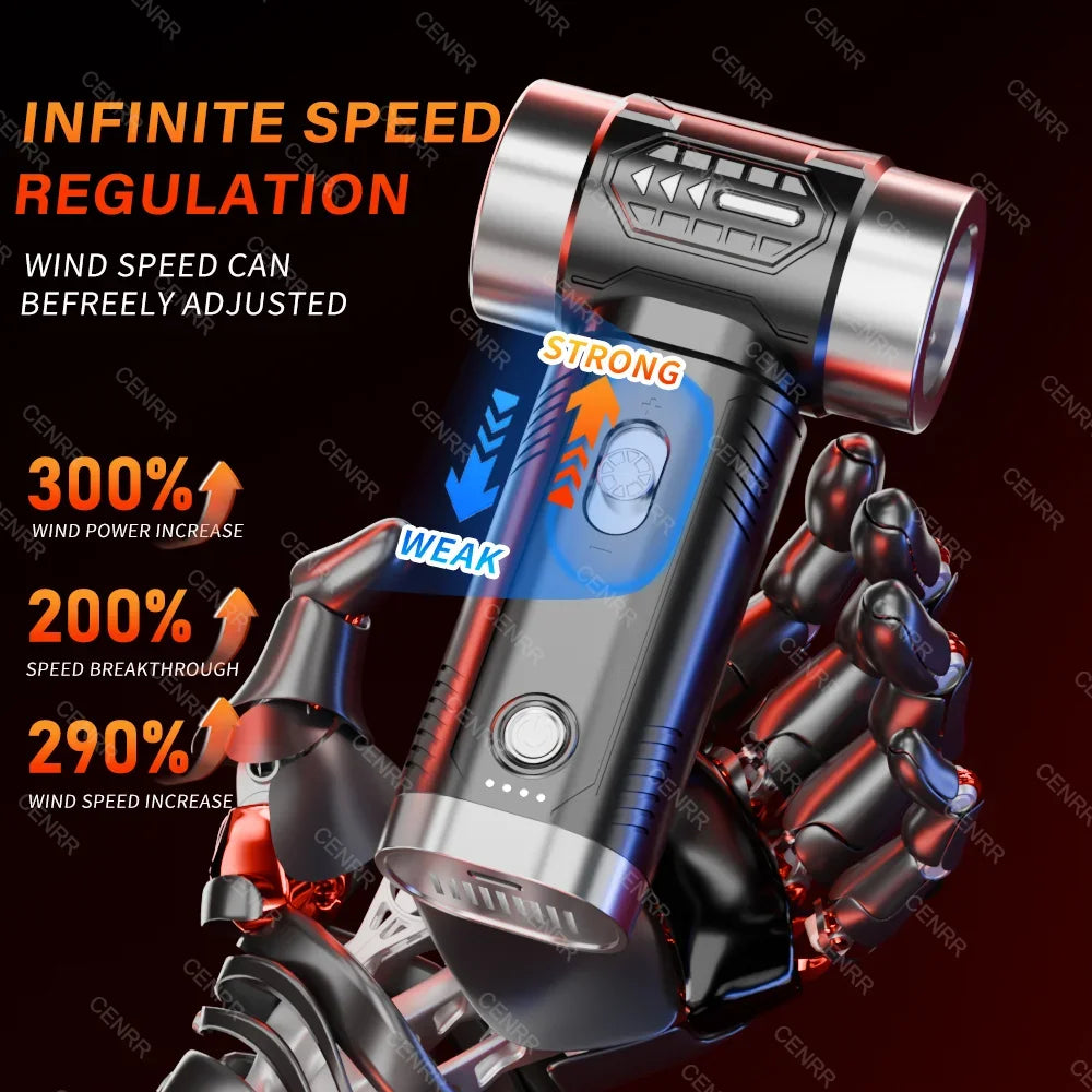 Turbo Jet Blower Powerful Air Blower Brushless Motor Turbo Fan Wind Speed Portable Dust Blower Electric Dryer Car Vacuum Cleaner