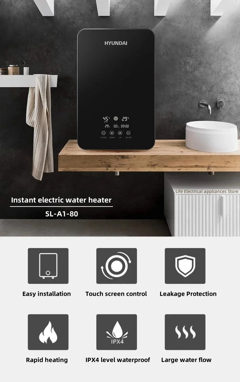 Intelligent Electric Water Heater Tankless Water Heater Household Fast Hot Bath Machine Apartment Hotel Bathroom Hot Shower