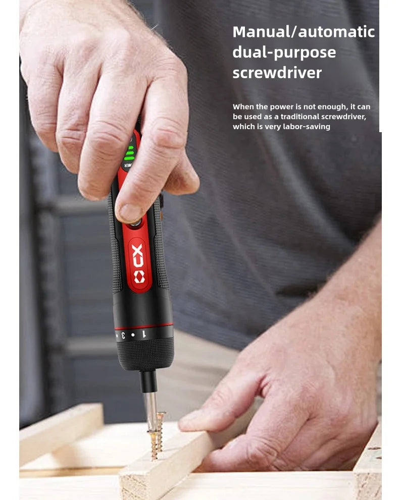 8-Speed Torque Cordless Electric Screwdriver Rechargeable 2000mAh Mini Drill 3.6V Power Tools Set Household Maintenance Repair