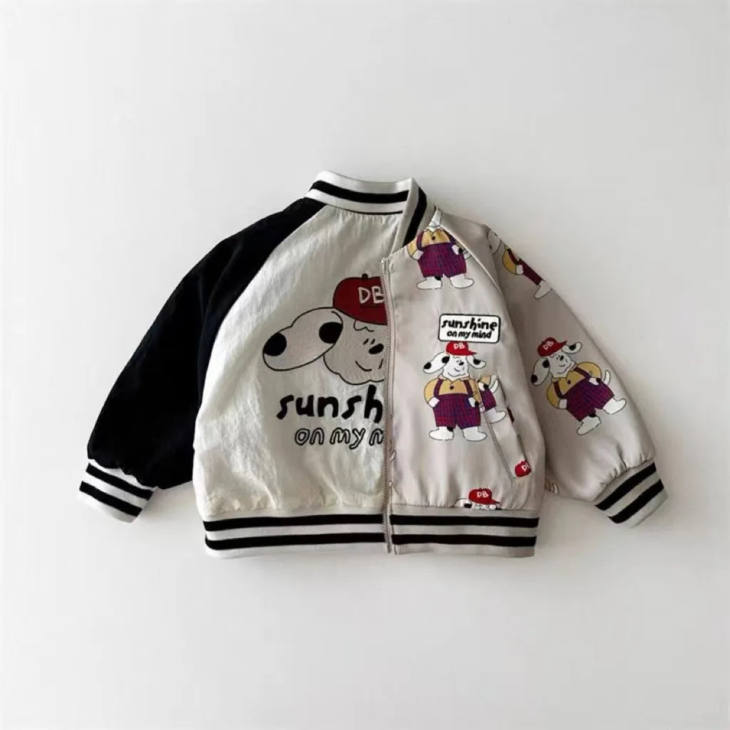2025 Autumn New Baby Long Sleeve Coat Fashion Kids Boys Baseball Uniform Cotton Girls Casual Reversible Jacket Children Clothes