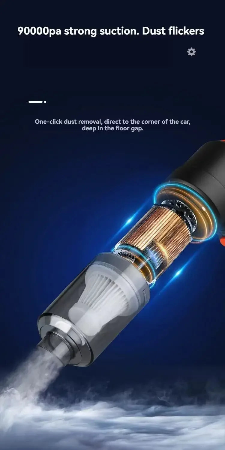 Car Cordless Vacuum Cleaner Portable Large Suction Household Cleaning Equipment Handheld Dust Collector Small Mini Dust Blower