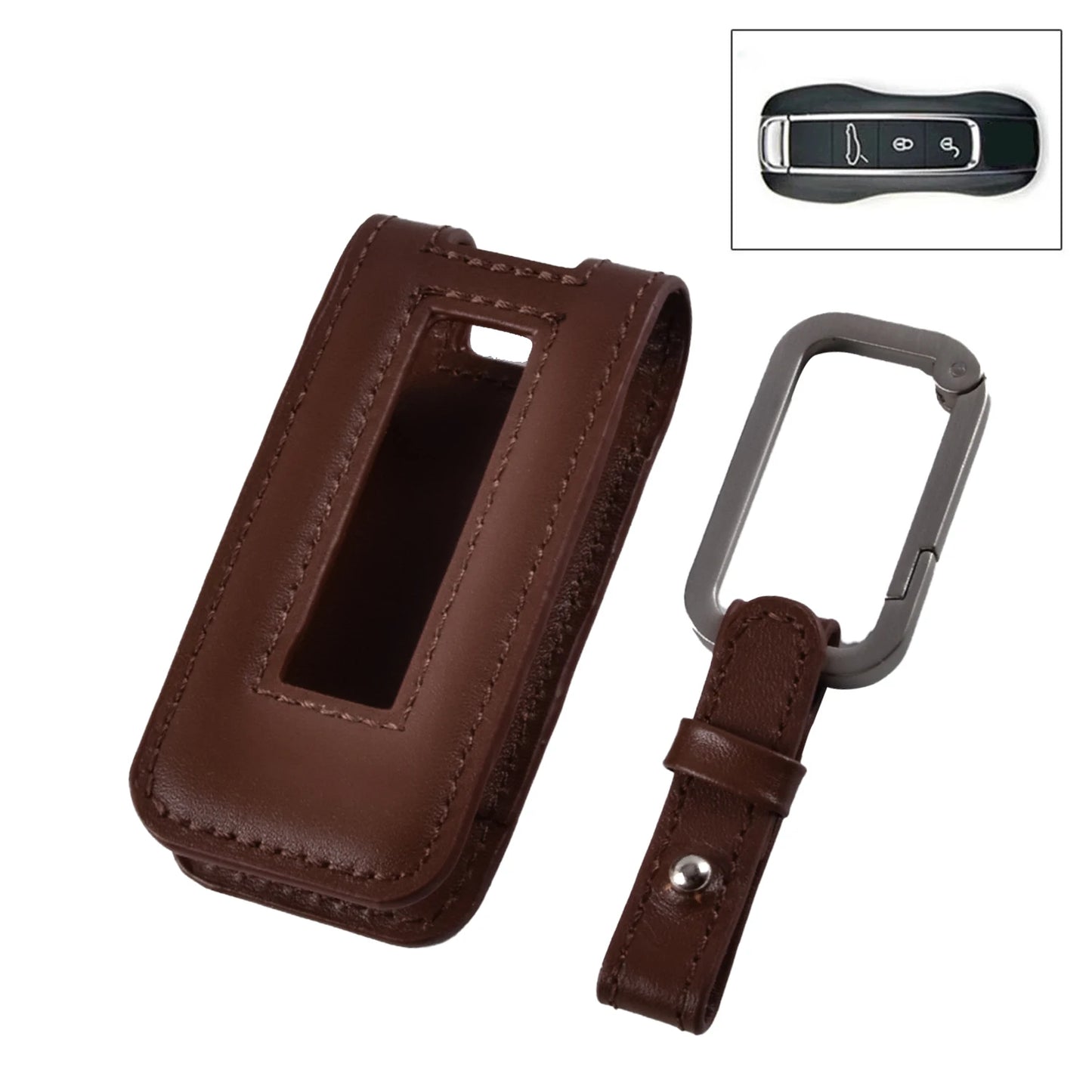 Key Protector Leather Car Cover Fob For Porsche Cayenne Panamera 911 Macan Genuine Genuine Leather Key Brand New