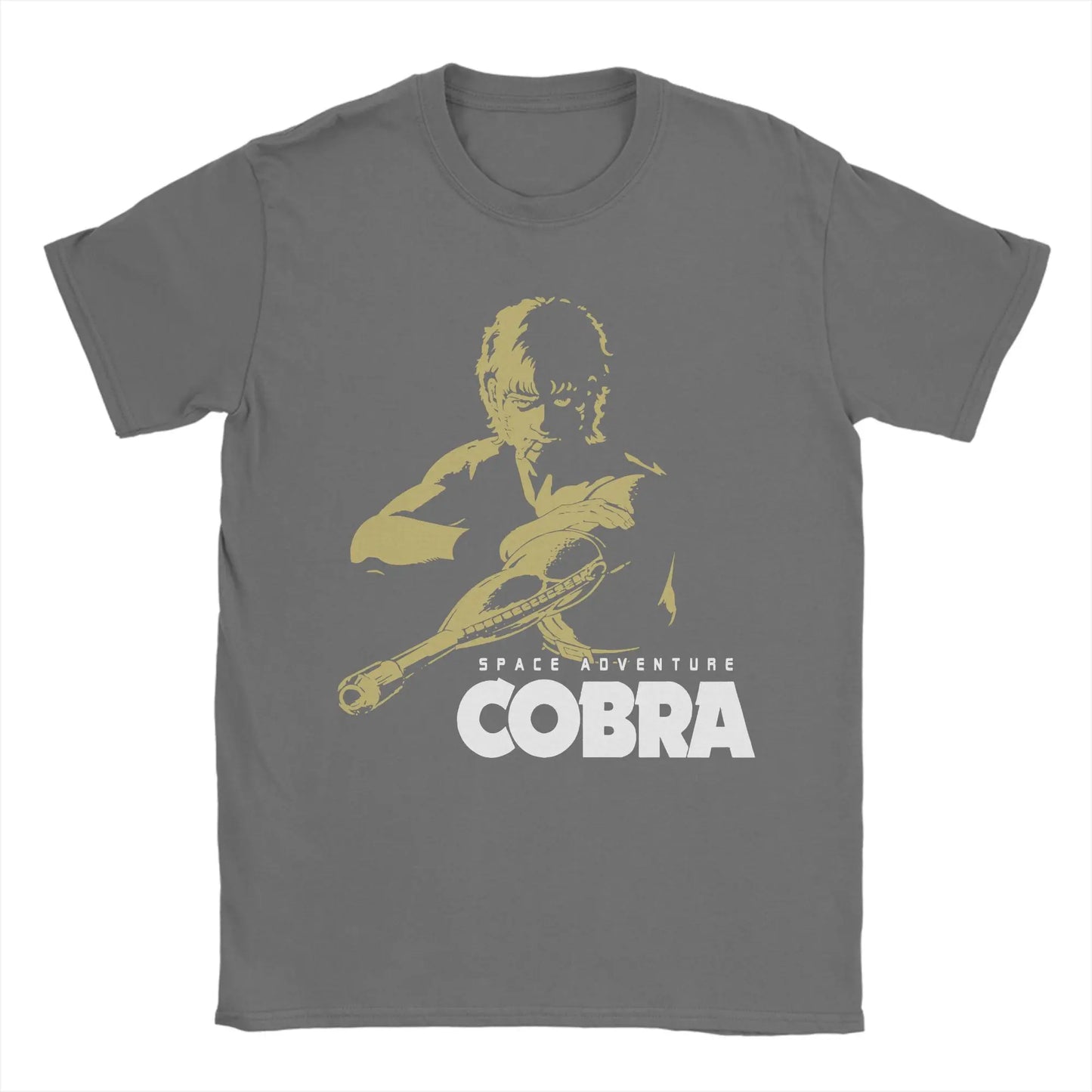 Humorous Space Adventure Cobra T-Shirts for Men O Neck 100% Cotton T Shirt Anime Short Sleeve Tees Graphic Clothing