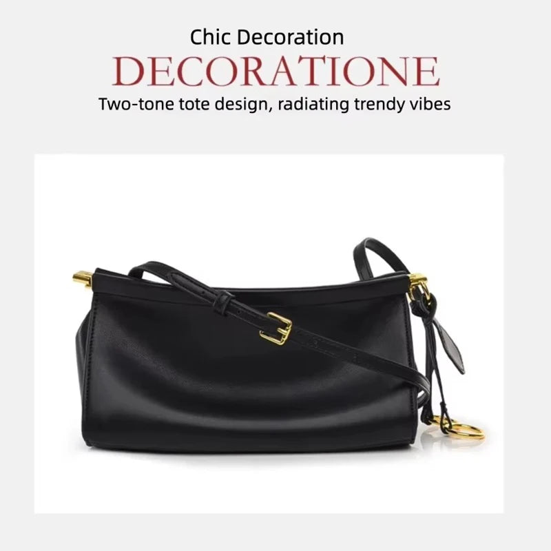 Fashionable Crossbody Bag for Women, Lightweight and Versatile Shoulder Bag, Mobile Phone Bag, Color-Blocking Design, Niche High-End Commuter Bag