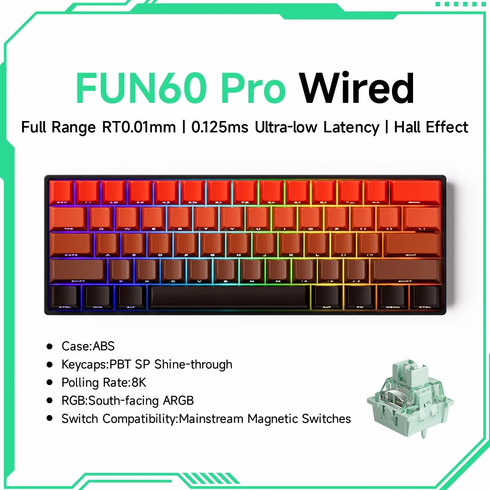 Akko MonsGeek FUN68 FUN60 PRO&MAX  HE Magnetic Keyboard 60% 65%Gaming Keyboards Rapid Trigger 8K Custom Keyboard Gamer Esports