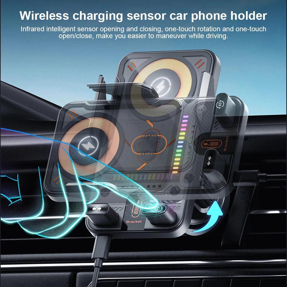 Car Wireless Charger Car Phone Mount Air Vent Cell Phone Holder Auto Clamping Car Accessories