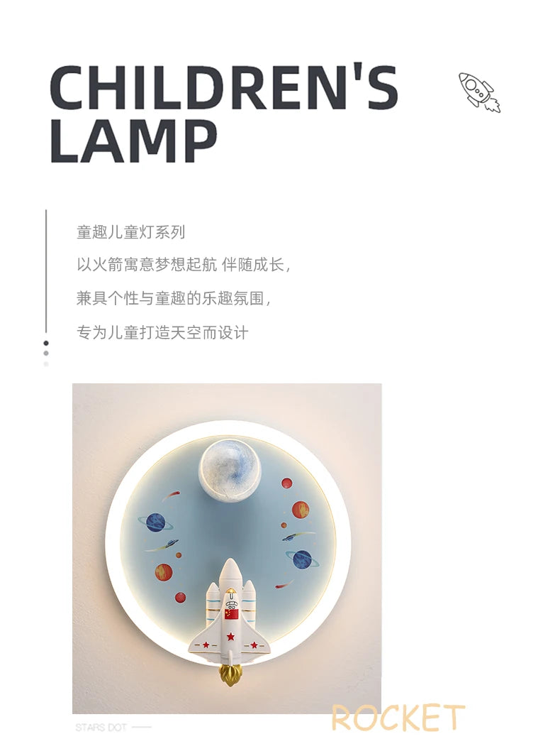 Modern Kids Room Ceiling Fan Light Cartoon Moon Astronaut Ceiling Lamp Boy Girl Bedroom Nursery Study Chandelier Ceiling Lights
