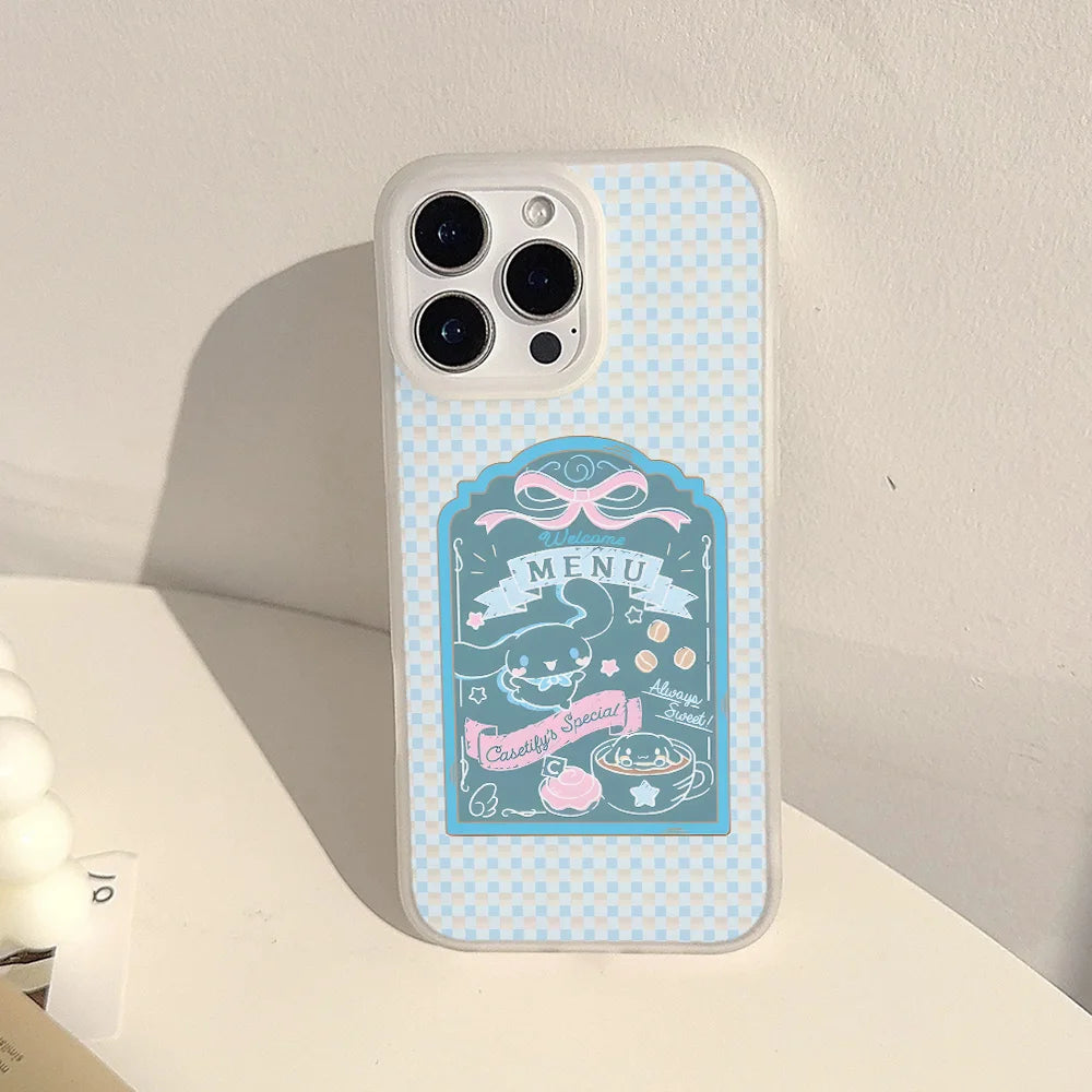 Cute Cinnamoroll Transparent Clear Frosted Shockproof Phone Case for IPhone 17 16E 16 15 14 Plus 13 12 11 Air Plus Pro X XR Max