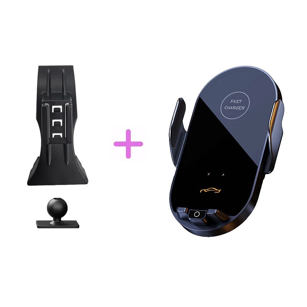 For Ford Mustang 2015-2018 2019 2020 2021 Car Phone Holder Wireless Charging Bracket Base Gravity Stand Phone Mount Accessories
