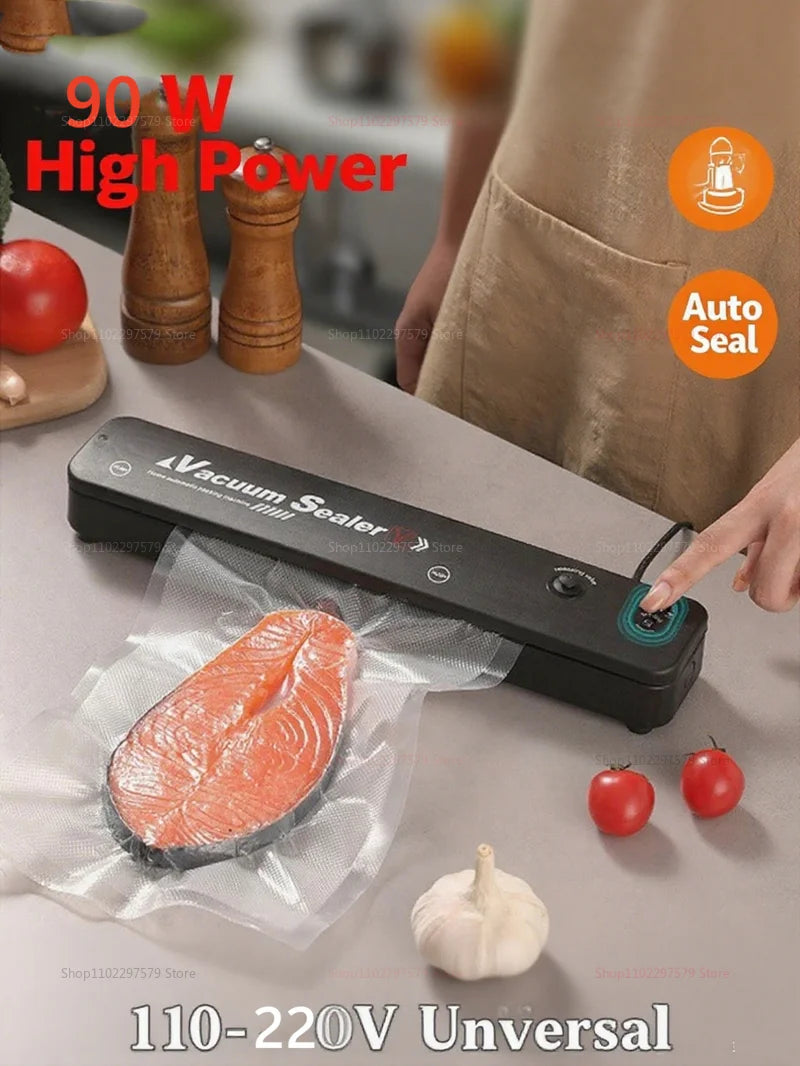 Vacuum sealer machine, with 2 modes, including vacuum seal bags, for food preservation, fruit sealing kitchen utensils