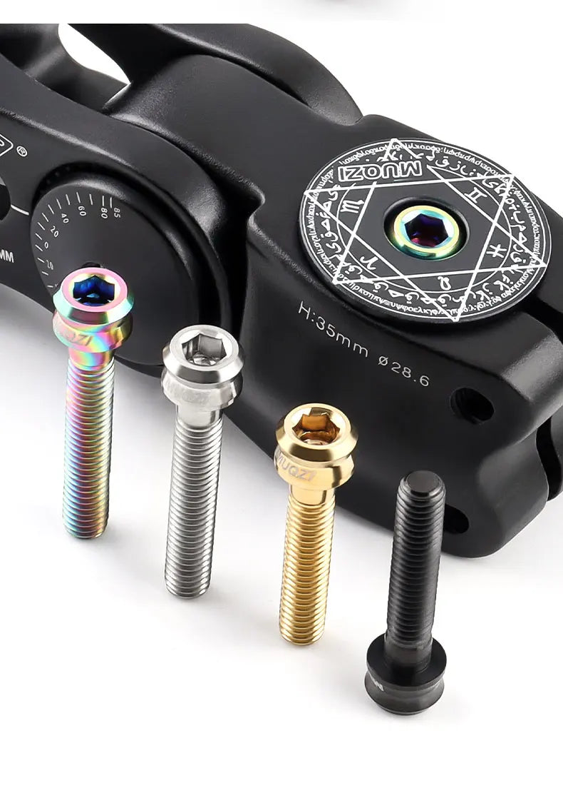 MUQZI Bike M6 Titanium Alloy Stem Top Cap Screw M6x35mm M6x30mm Super Light MTB Road Bicycle Headset Top Cap Bolt