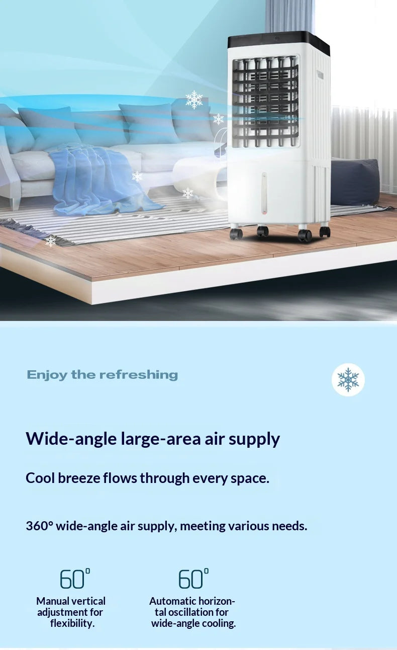 Remote Control Air Cooler Portable Water Cooling Fan Mini Mobile Air Conditioner Household Refrigeration Fan EU US UK Plug