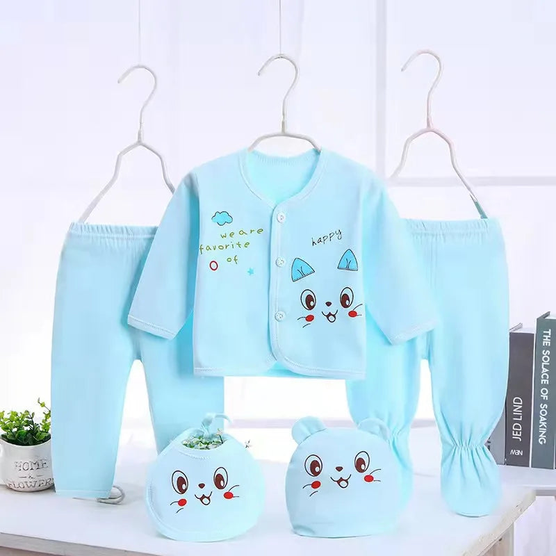 5PCS Newborn Girl Clothes Set New Born Going Home Clothes 0 3 Months Baby Clothing New Born Cotton Underwear Set