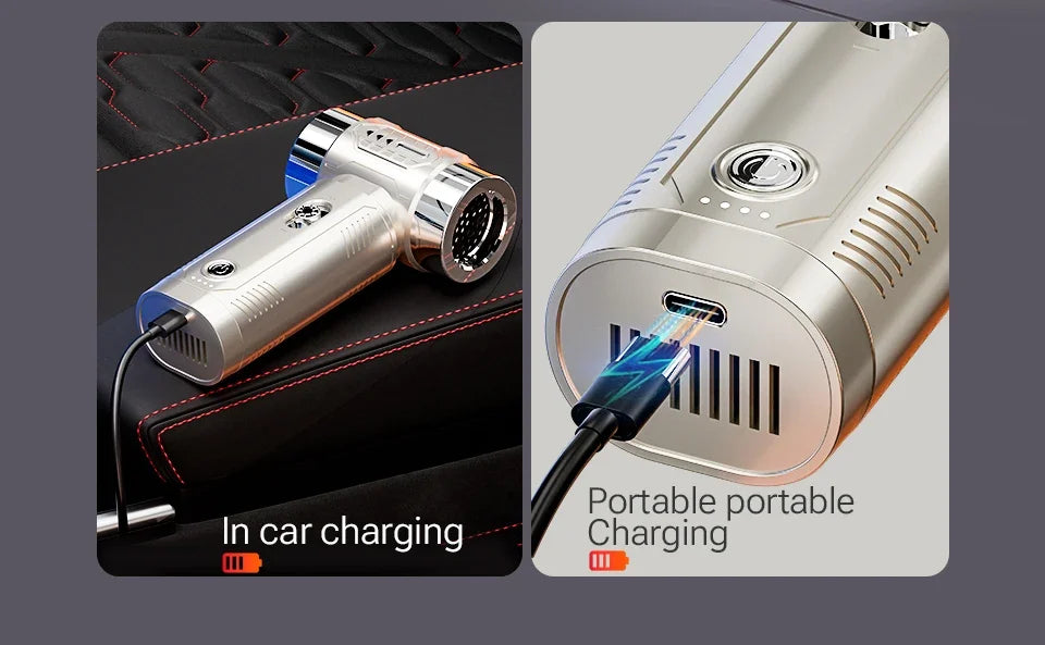 SZUK Mini Air Blower Brushless Motor Turbo Jet Fan Handheld Portable Duct Fan Turbofan Powerful Air Blower Car Vacuum Cleaner